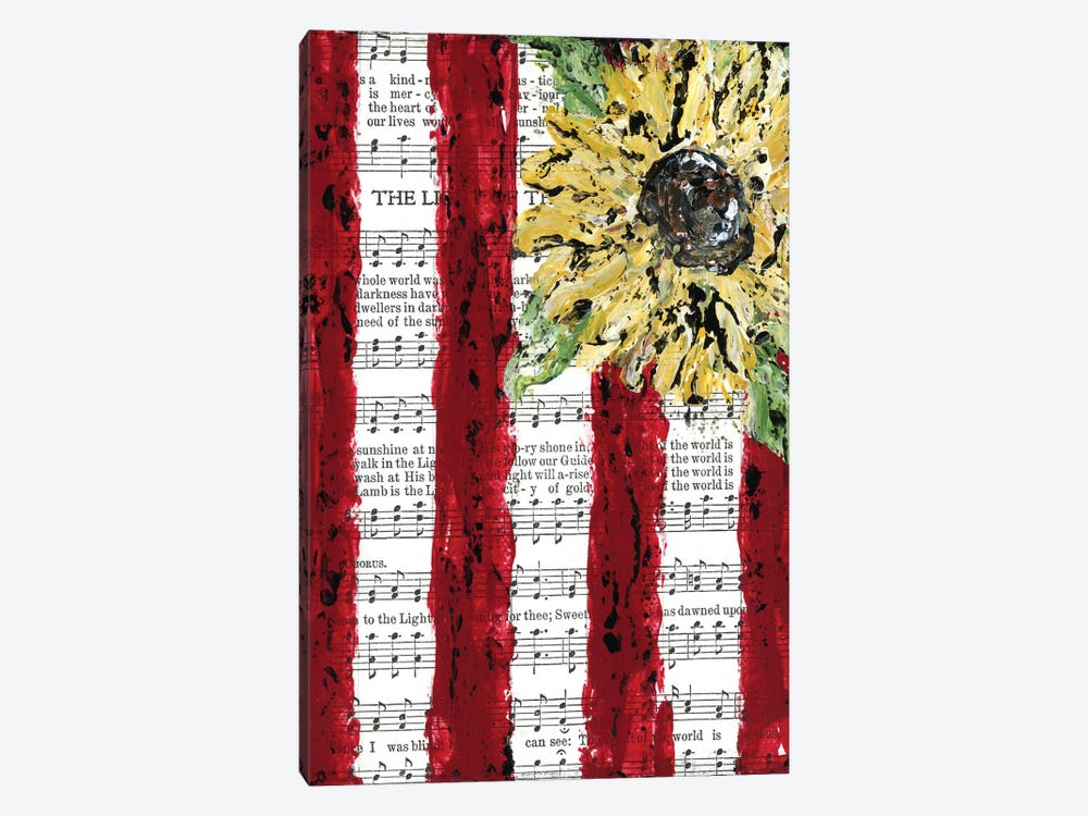 Sunflower Hymnal Flag by Ashley Bradley 1-piece Canvas Art