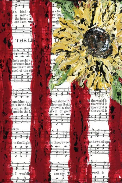 American Décor: Sunflower Hymnal Flag by Ashley Bradley