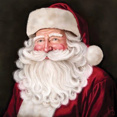 Burgundy Santa by Ashley Bradley art print