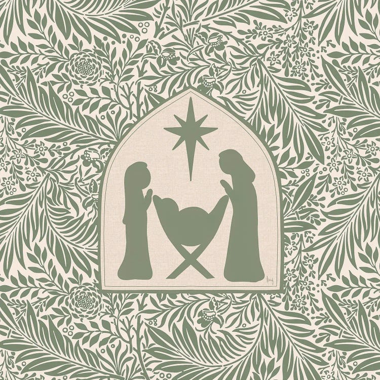 Green Nativity Silhoutte