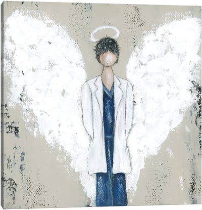 White Doctor Angel Canvas Art Print - Doctor Art