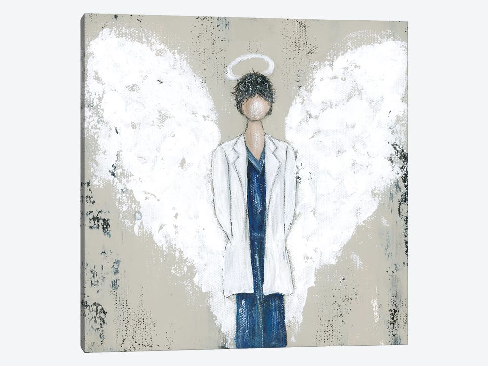 White Doctor Angel by Ashley Bradley 1-piece Art Print