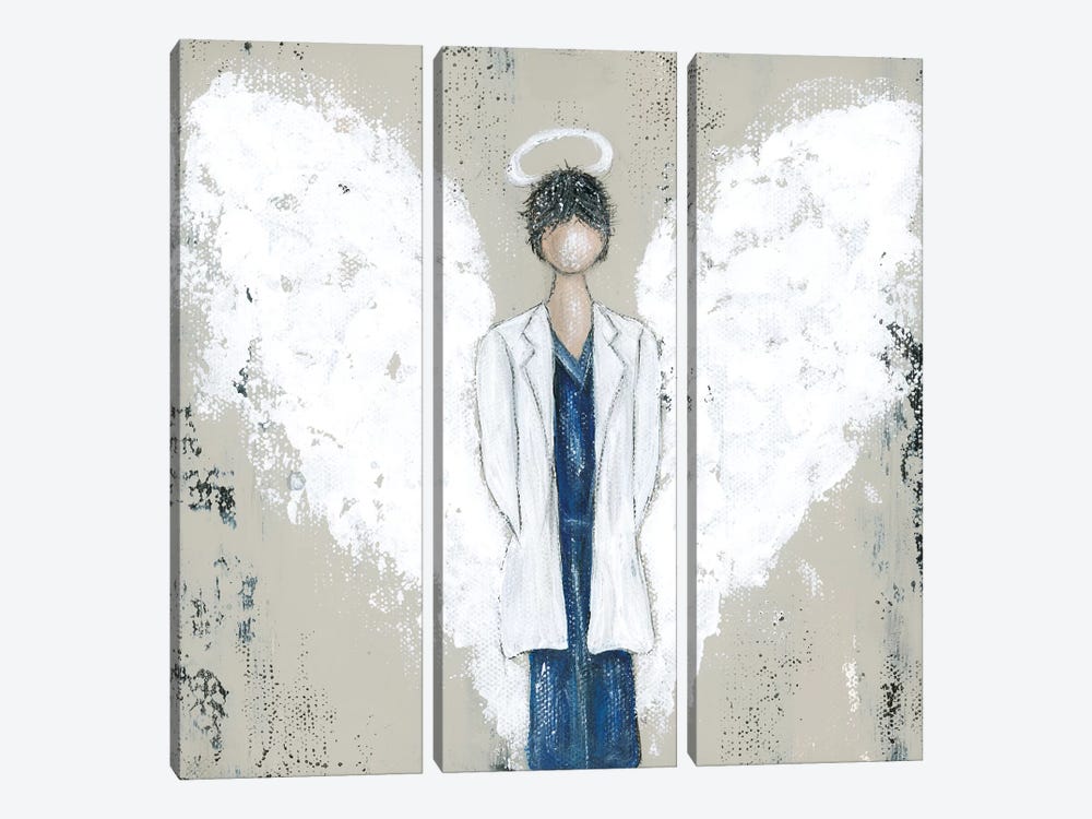 White Doctor Angel by Ashley Bradley 3-piece Art Print