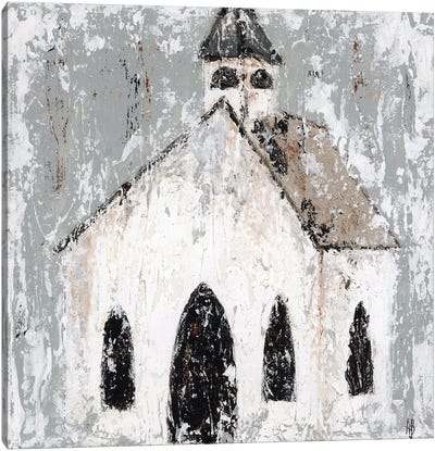 Abstract Church Canvas Art Print - Neutrals