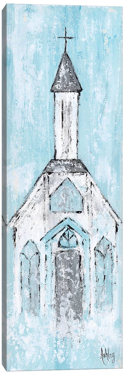 Abstract White Chapel Canvas Art Print - Churches & Places of Worship