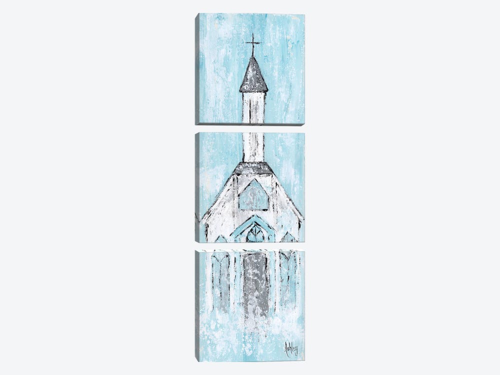 Abstract White Chapel by Ashley Bradley 3-piece Canvas Wall Art