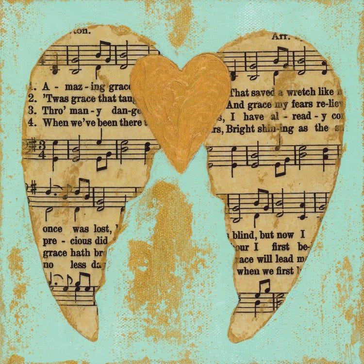 Amazing Grace Blue Gold by Ashley Bradley wall art