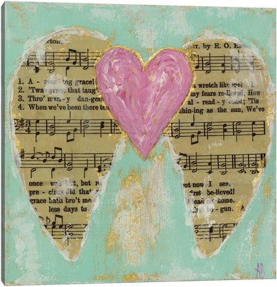 Amazing Grace Pink Canvas Art Print - Musical Notes Art