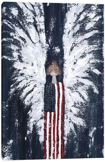 Americana Angel Canvas Art Print - American Décor