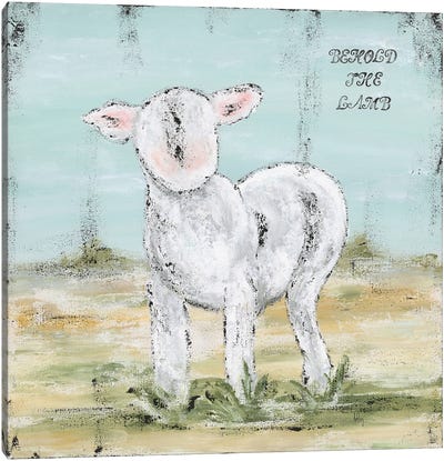 Behold The Lamb Canvas Art Print - Sheep Art