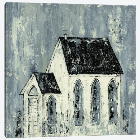 Blue Church Canvas Print #ASB58} by Ashley Bradley Canvas Art Print