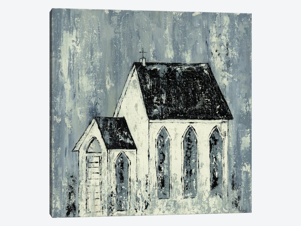 Blue Church by Ashley Bradley 1-piece Canvas Wall Art