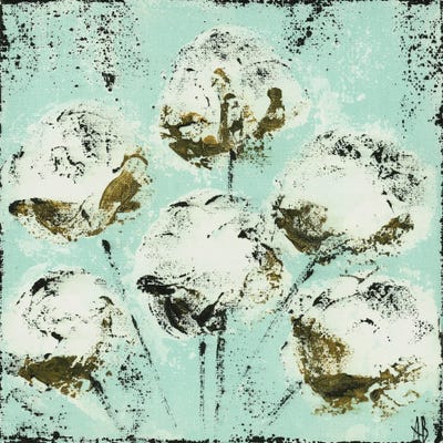 Blue Cotton Stems by Ashley Bradley art print