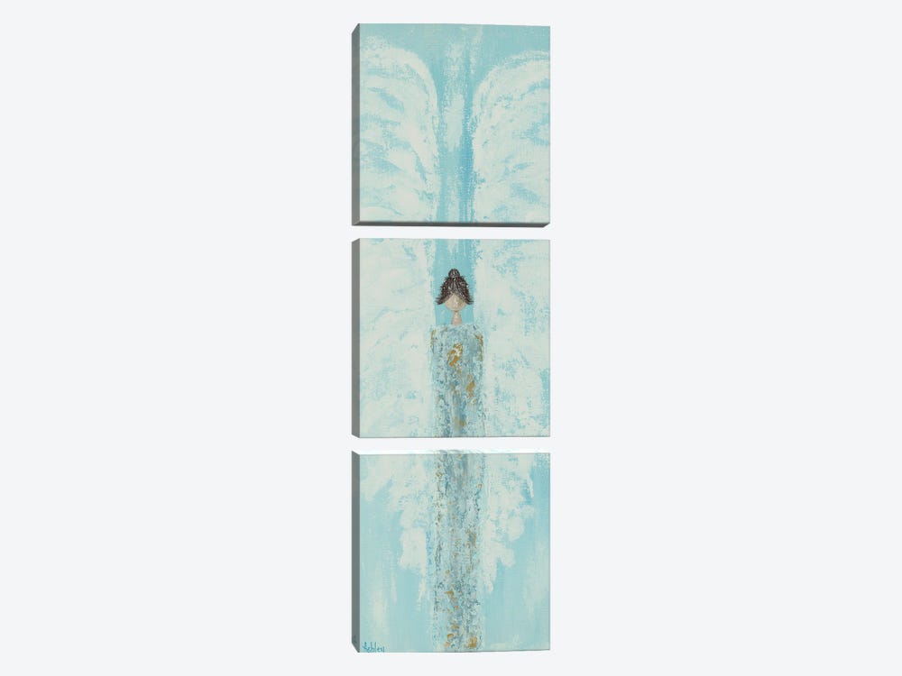 Blue Vertical Angel by Ashley Bradley 3-piece Canvas Artwork