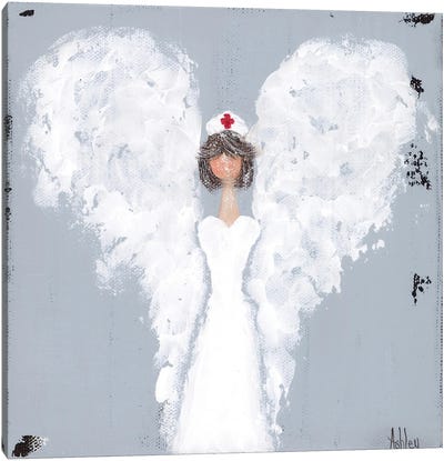 Brunette Nurse Canvas Art Print - Religion & Spirituality Art