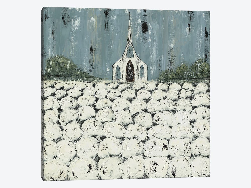 Church Cotton Fields by Ashley Bradley 1-piece Canvas Art