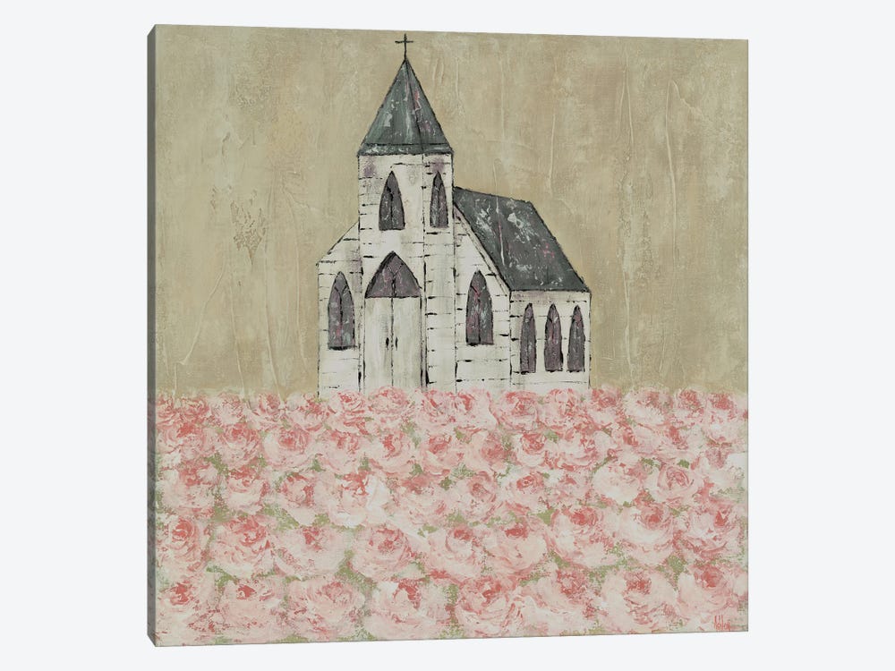 Church Peony Field by Ashley Bradley 1-piece Art Print
