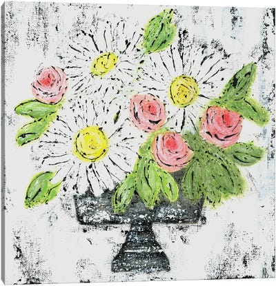 Daisy Floral Canvas Art Print - Daisy Art