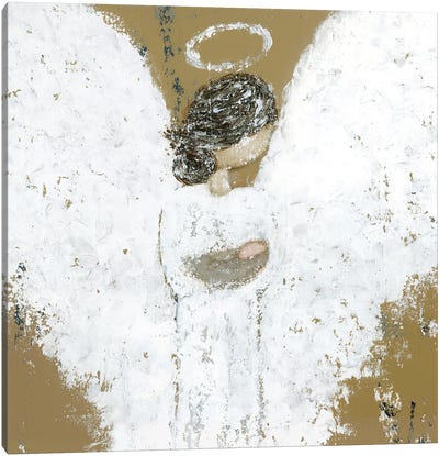 Heavenly Baby Angel Canvas Art Print - Christmas Angel Art