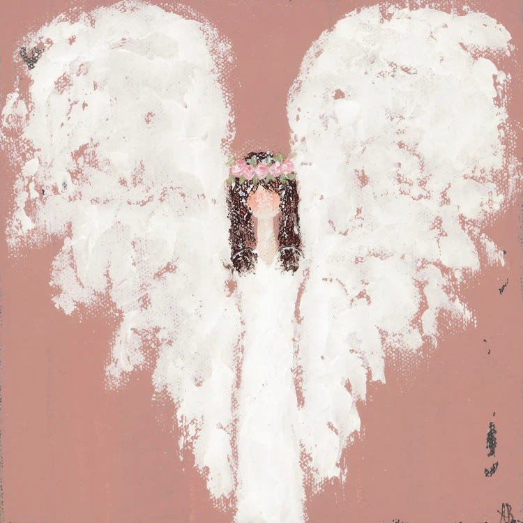 Pink Angel Floral Halo by Ashley Bradley wall art
