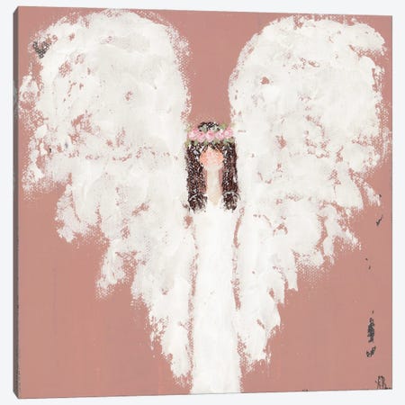 Pink Angel Floral Halo Canvas Print #ASB95} by Ashley Bradley Canvas Art