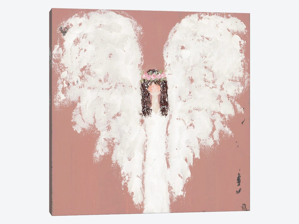 Pink Angel Floral Halo by Ashley Bradley 1-piece Canvas Art Print