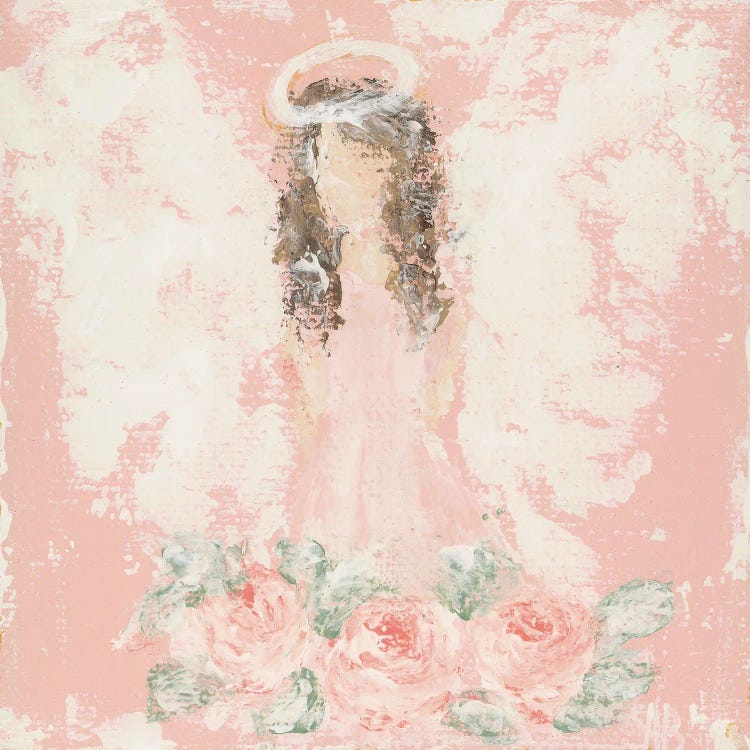 Pink Floral Angel by Ashley Bradley wall art