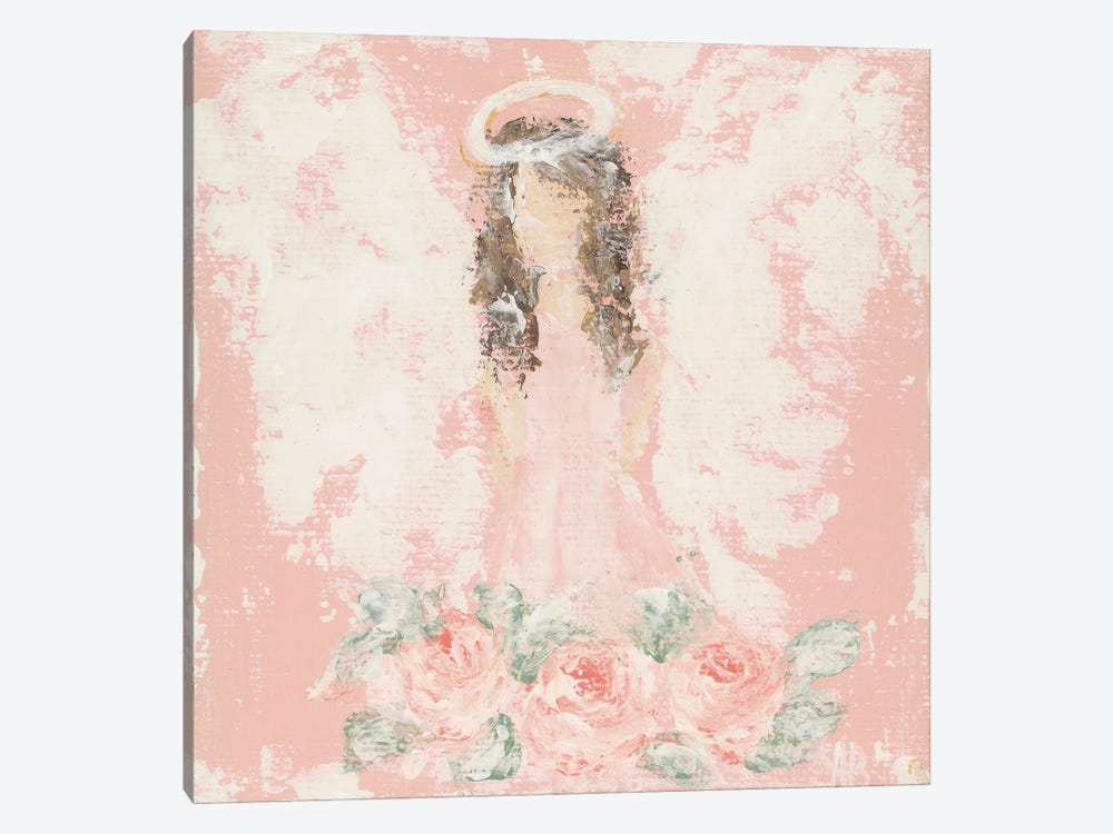 Pink Floral Angel by Ashley Bradley 1-piece Art Print