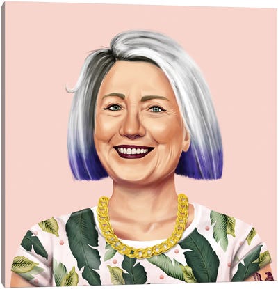 Hillary Clinton Canvas Art Print - Satirical Humor Art