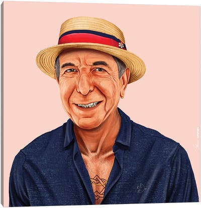 Leonard Cohen Canvas Art Print - Satirical Humor Art