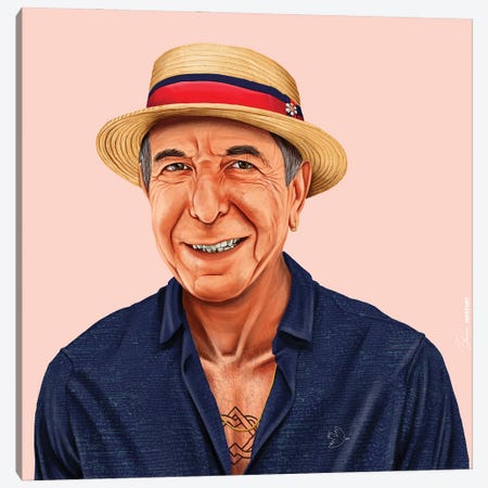 Leonard Cohen Canvas Print #ASI26} by Amit Shimoni Canvas Artwork
