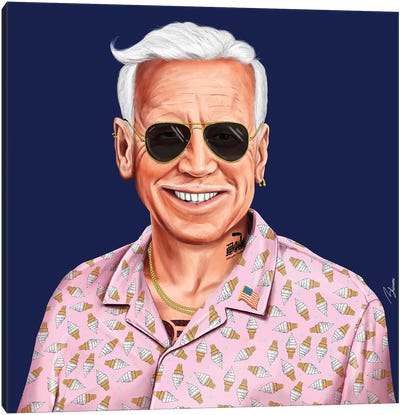 Joe Biden Canvas Art Print - Dad Jokes