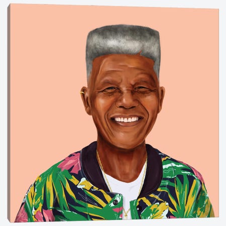 Nelson Mandela Canvas Print #ASI3} by Amit Shimoni Canvas Wall Art