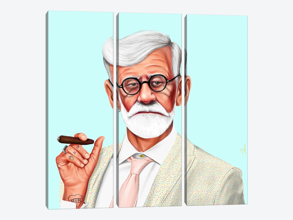 Sigmund Freud by Amit Shimoni 3-piece Canvas Art Print