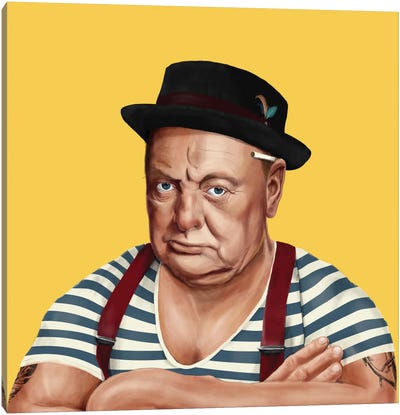 Winston Churchill Canvas Art Print - Satirical Humor Art