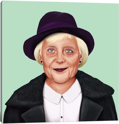 Angela Merkel Canvas Art Print - Satirical Humor Art