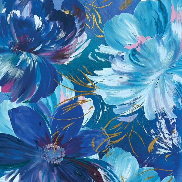 Abstract Floral & Botanical: Midnight Floral II by Asia Jensen