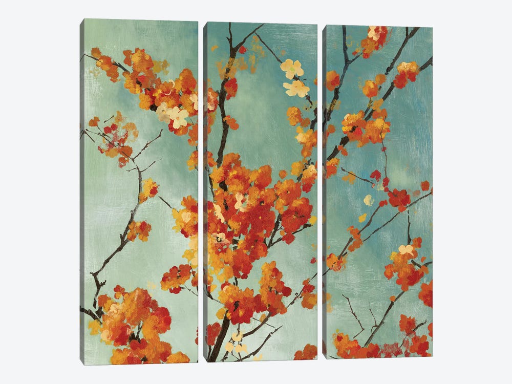 Orange Blossoms I by Asia Jensen 3-piece Canvas Print
