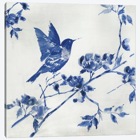 Porcelain Hummingbird Canvas Print #ASJ235} by Asia Jensen Canvas Artwork