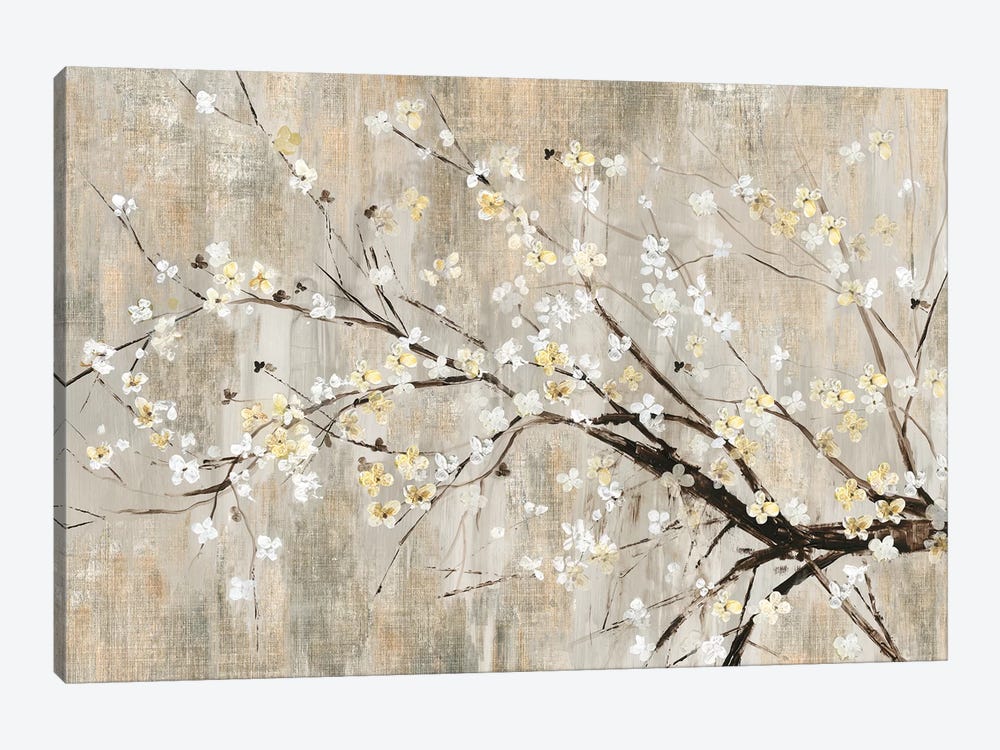 Silver Apple Blooms by Asia Jensen 1-piece Canvas Print
