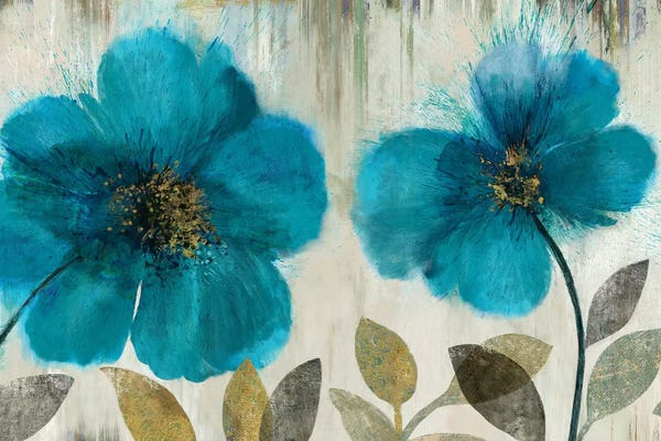 Asia Jensen: Teal Flowers by Asia Jensen