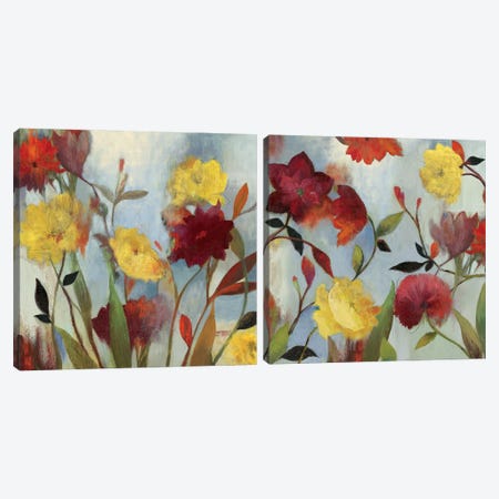 Wildflowers Diptych Canvas Print Set #ASJ2HSET017} by Asia Jensen Canvas Art