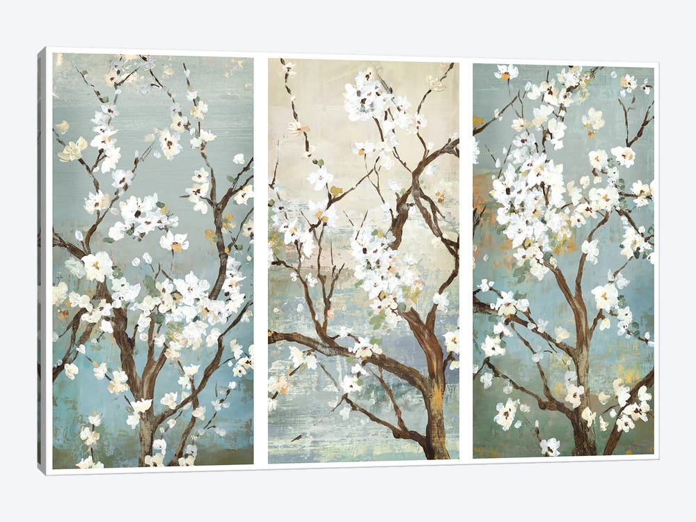 Triptych In Bloom by Asia Jensen 1-piece Art Print