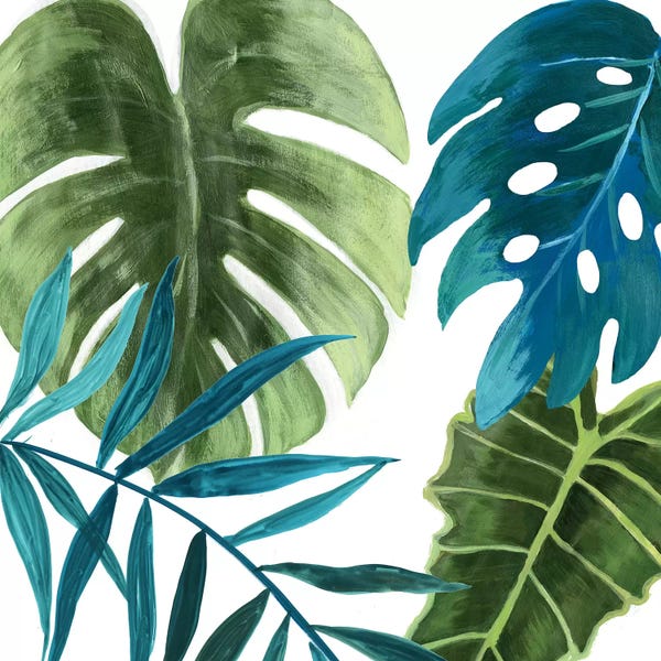 Tropical Living Room: Tropical Leaves I by Asia Jensen