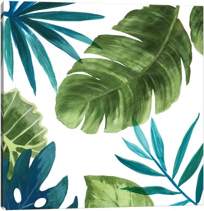 Tropical Leaves II Canvas Art Print - Earthen Greenery