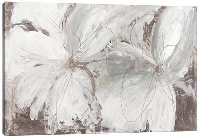 Silver Floral Canvas Art Print