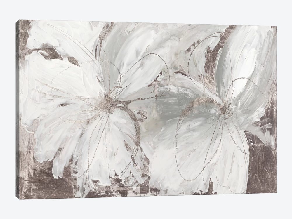Silver Floral by Asia Jensen 1-piece Canvas Print