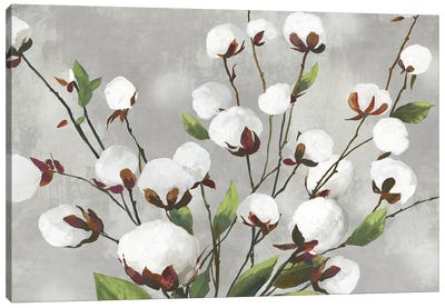 Cotton Ball Flowers I  Canvas Art Print