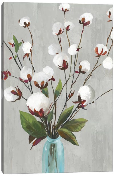 Cotton Ball Flowers II  Canvas Art Print