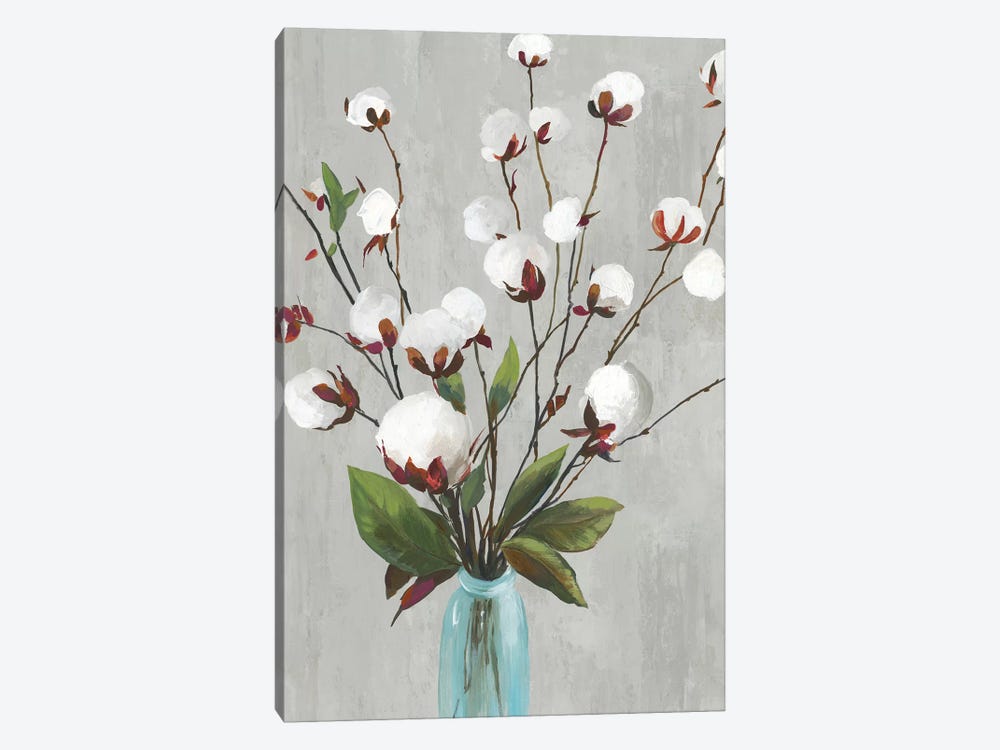 Cotton Ball Flowers II  by Asia Jensen 1-piece Canvas Wall Art